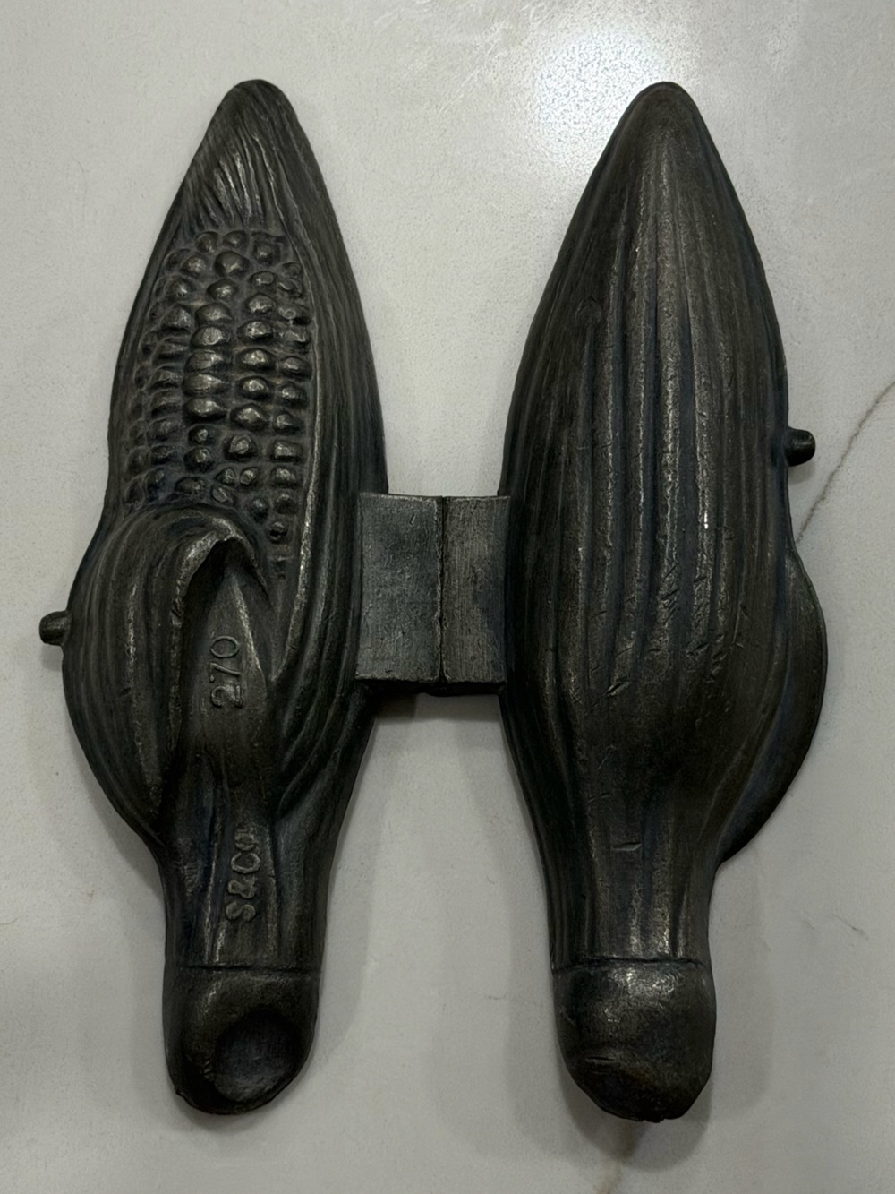 Antique Schall Company Pewter Ear of Corn Chocolate / Ice Cream Mold